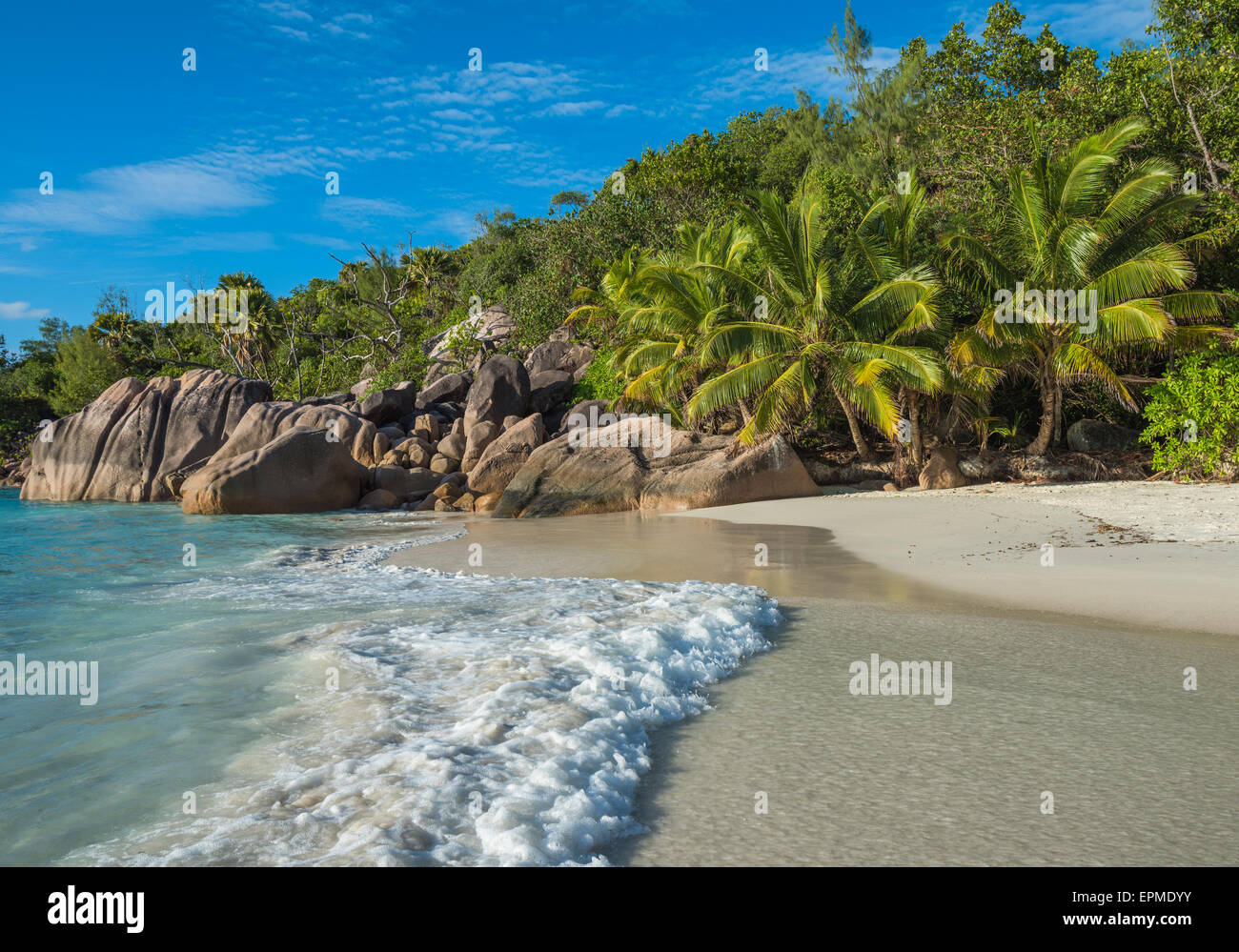 Tropische Insel Strand Anse Lazio, Praslin, Seychellen Stockfoto Tropische Insel Strand Anse Lazio, Praslin, Seychellen Stockfoto
