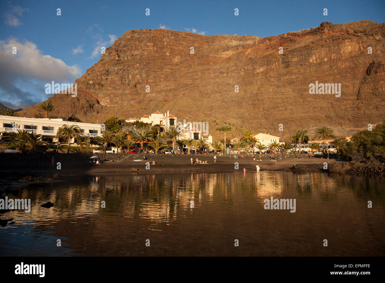 Spanien, Kanarische Inseln, La Gomera, Valle Gran Rey, schwarze Strand Baby Beach in La Puntilla Stockfoto