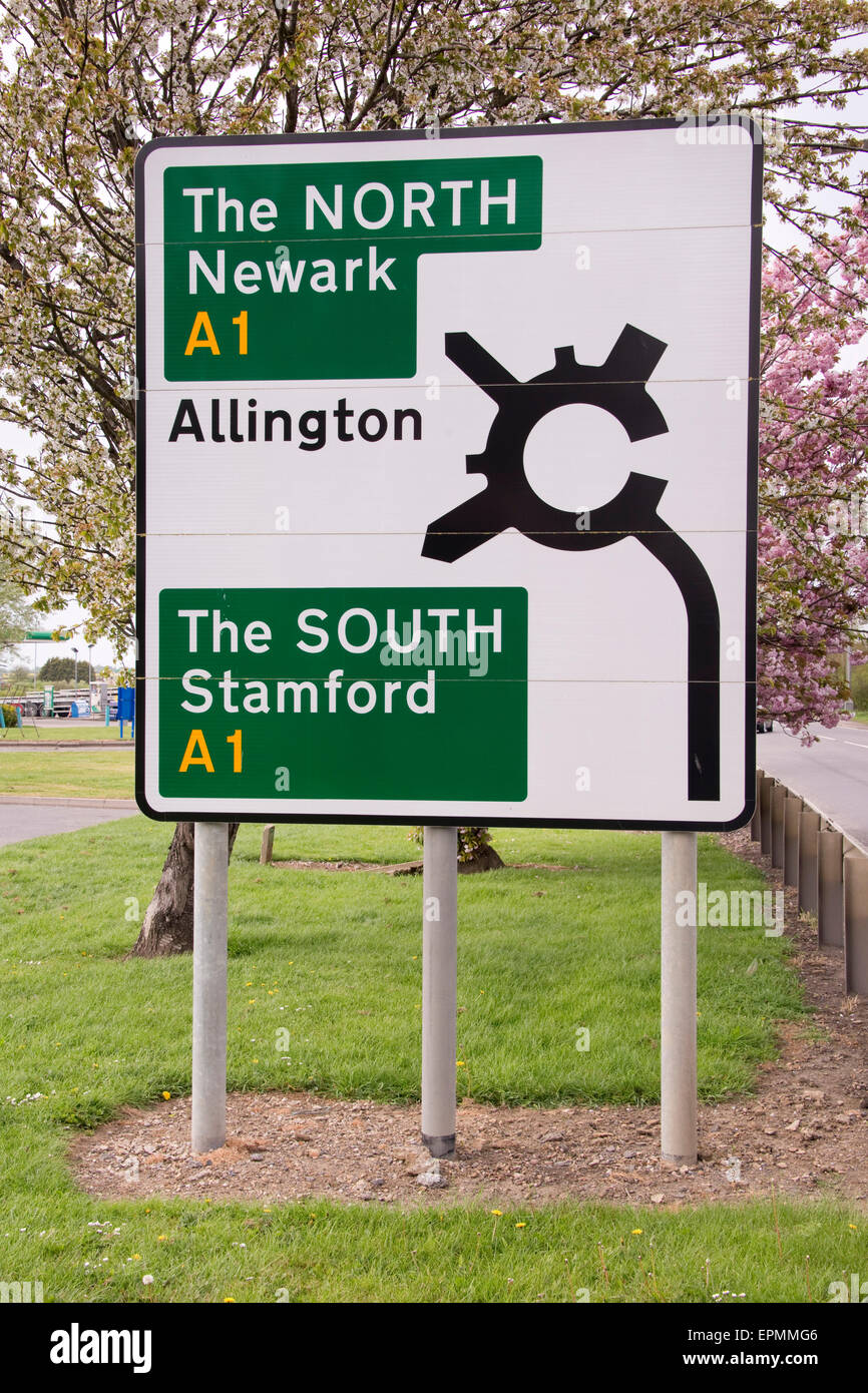 Nord/Süd-Autobahn-Schild Stockfoto