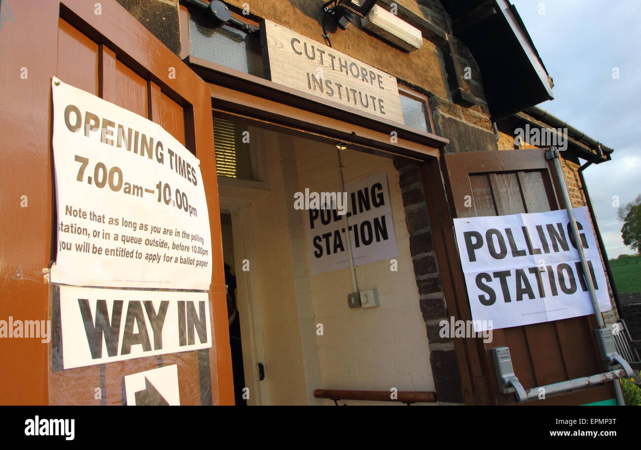 Eine ländliche Wahllokal in Derbyshire, England, UK - Mai 2015 Stockfoto