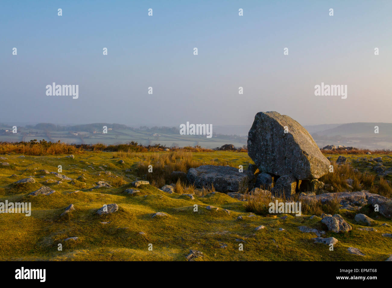 Arthur Stein (Maen Ceti), eine neolithische Grabkammer Gower Halbinsel, Swansea, Glamorgan, Wales, Vereinigtes Königreich Stockfoto