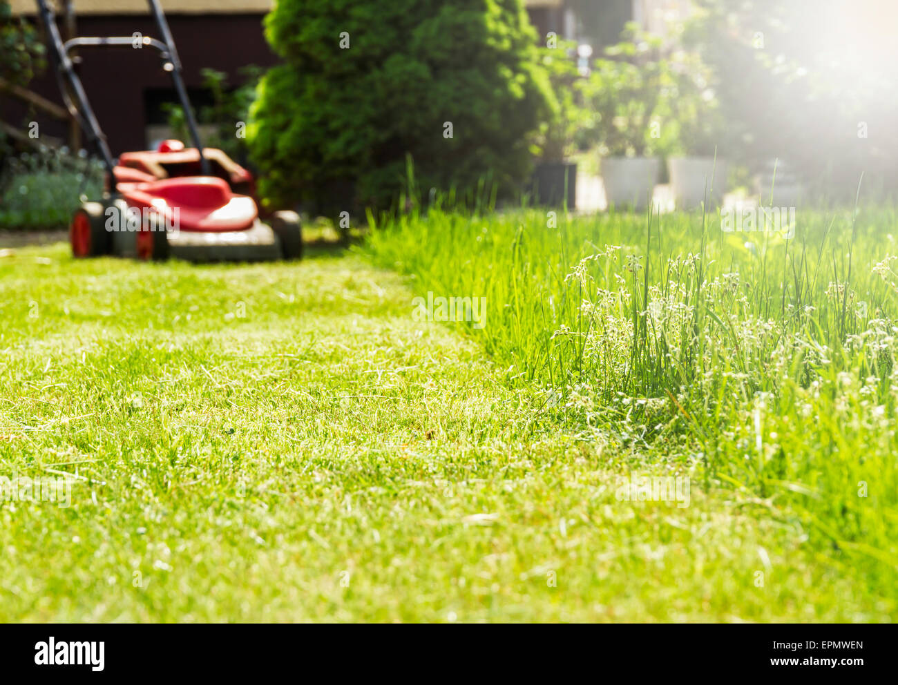 Mowing the lawn Fotos und Bildmaterial in hoher Auflösung Alamy