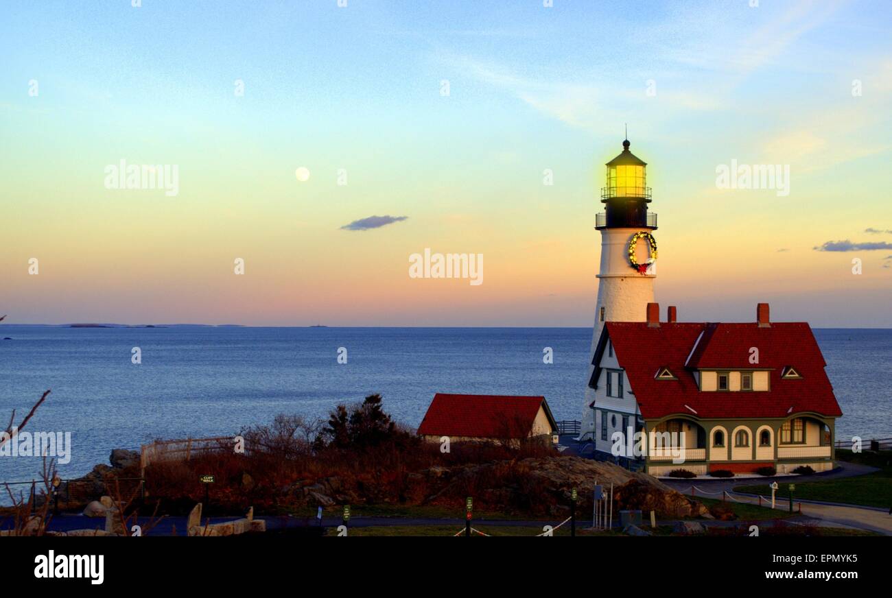 Portland Head Lighthouse, Portland Maine, Cape Elizabeth Fort Williams USA Stockfoto