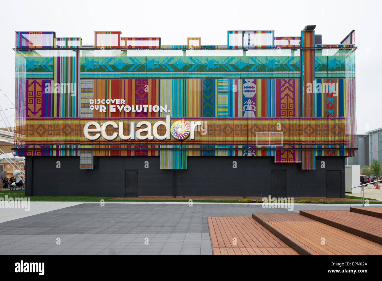 Mailand, Italien, 5. Mai 2015. Der Ecuador-Pavillon von den Architekten Zorrozua y Asociados auf der Expo 2015. Stockfoto