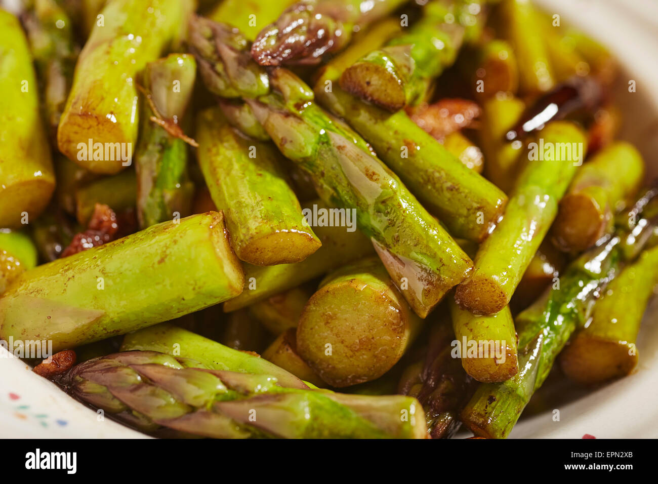 Chinesisch/American Style rühren gebratener Spargel Stockfoto