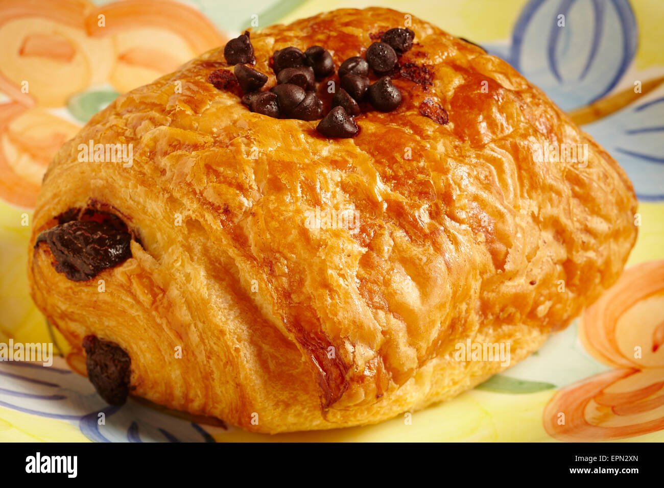 Schoko-Croissant aus einem amerikanischen Supermarkt Stockfoto