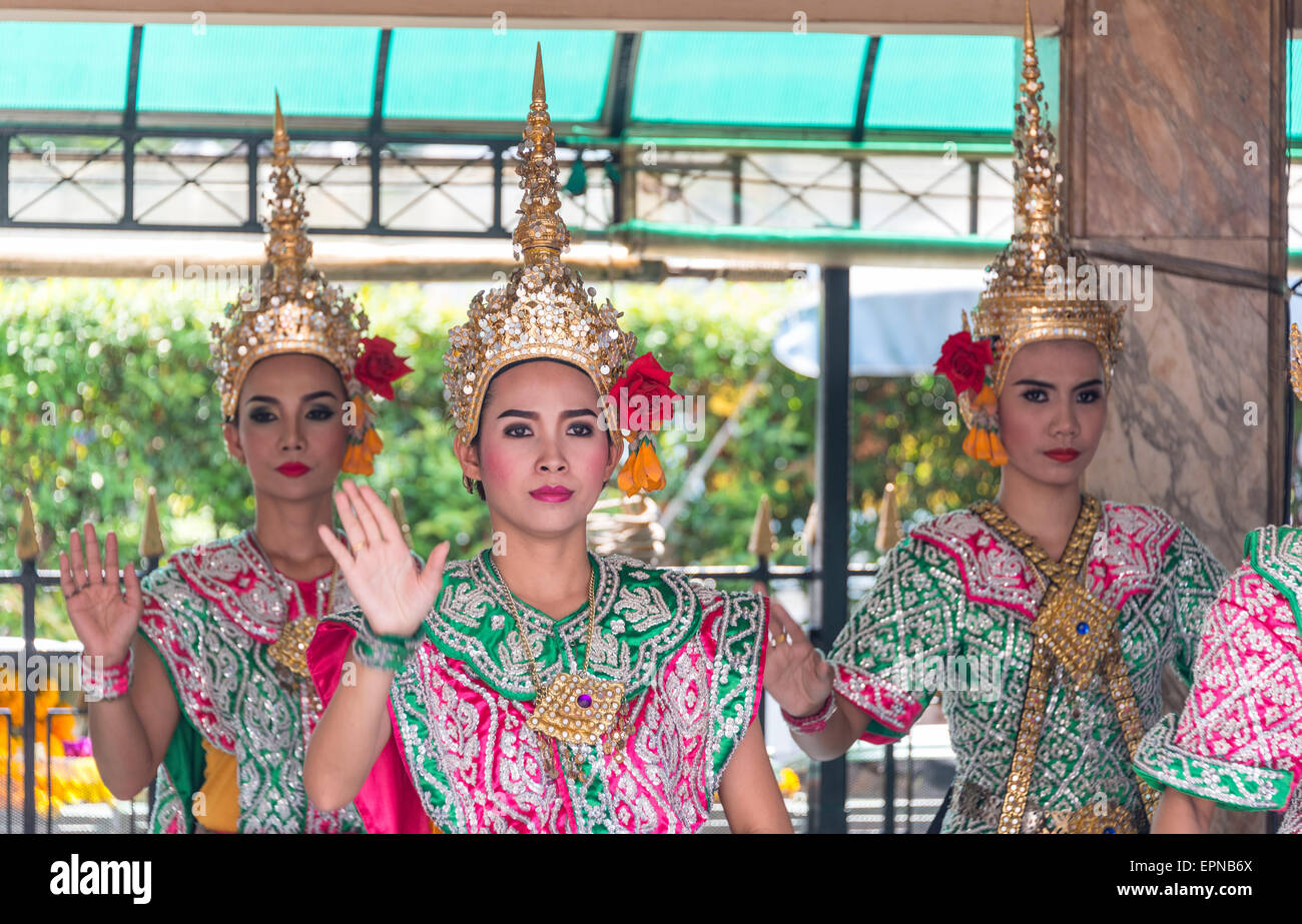 Traditionelle Thai Tänzer, Sukhothai Tanz, Bangkok, Thailand Stockfoto