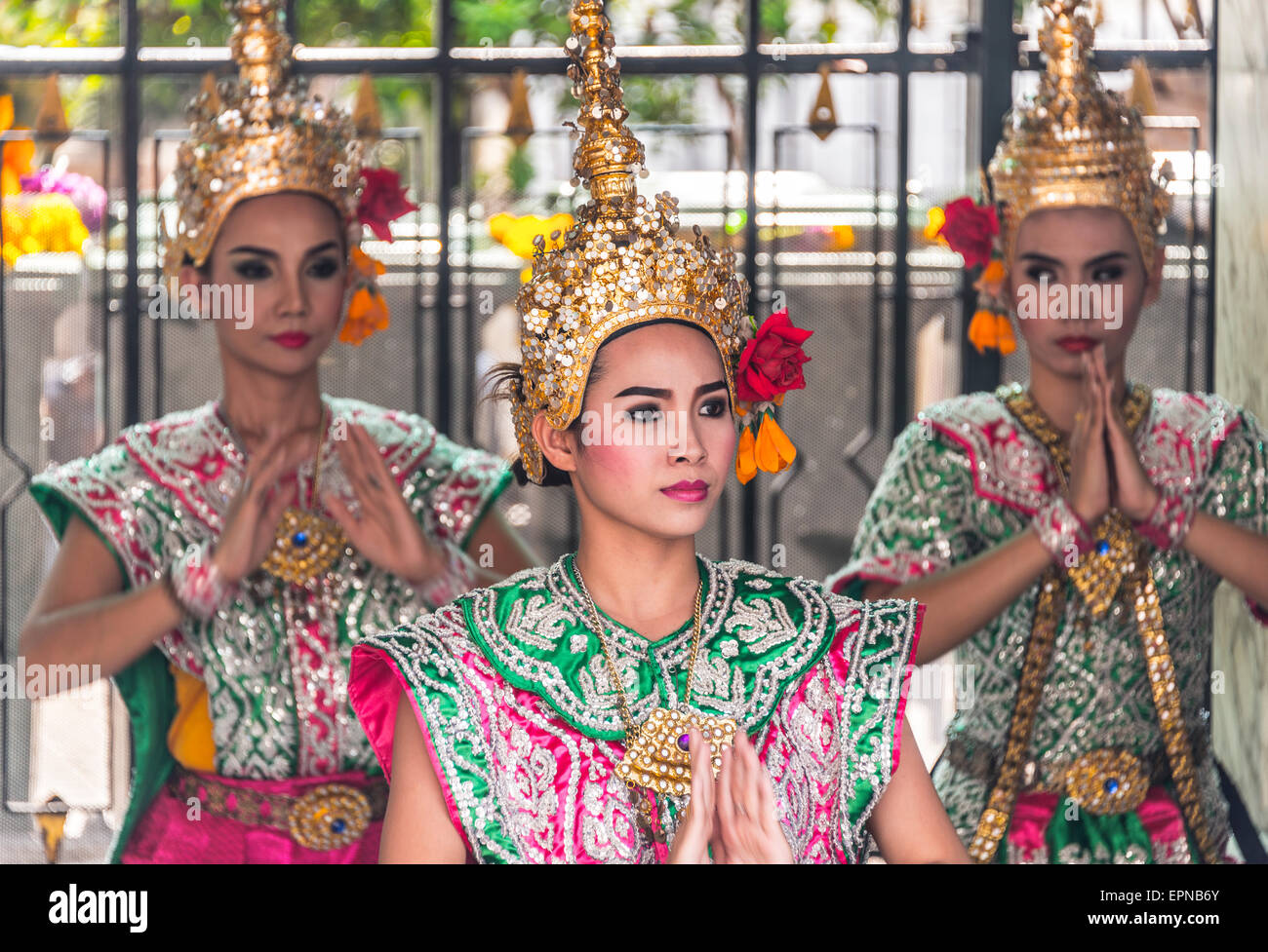 Traditionelle Thai Tänzer, Sukhothai Tanz, Bangkok, Thailand Stockfoto