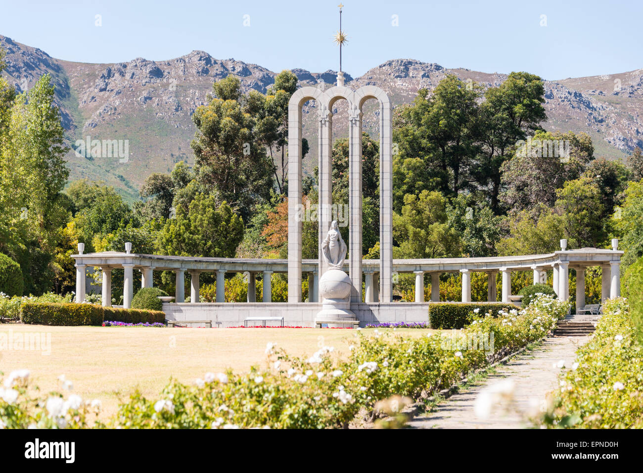 Die Hugenotten-Denkmal, Franschhoek, Cape Winelands District, Provinz Western Cape, Südafrika Stockfoto