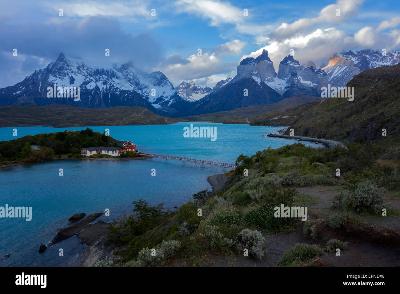 Pehoe See. Torres del Paine Nationalpark. Patagonien. Chile Stockfoto