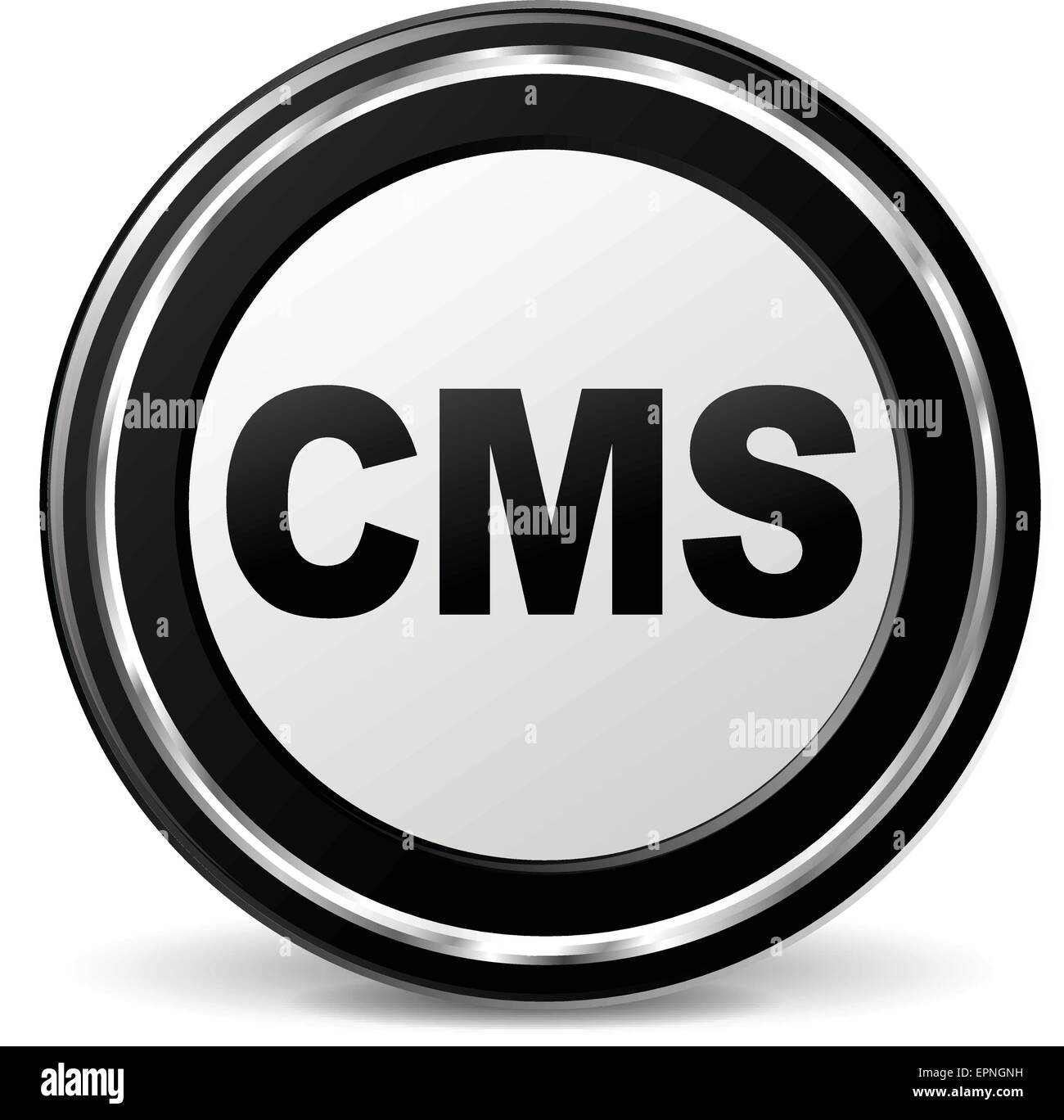 Illustration des Cms Metall Symbol auf weißem Hintergrund Stock Vektor