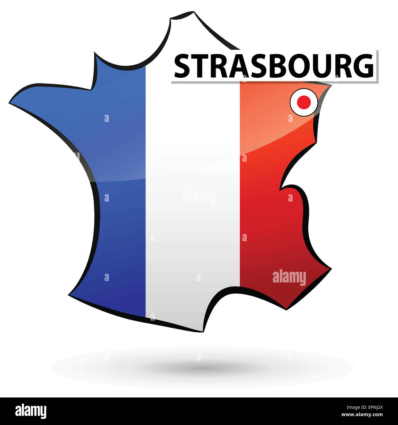 Illustration des französischen Kartensymbol für Straßburg Stock Vektor