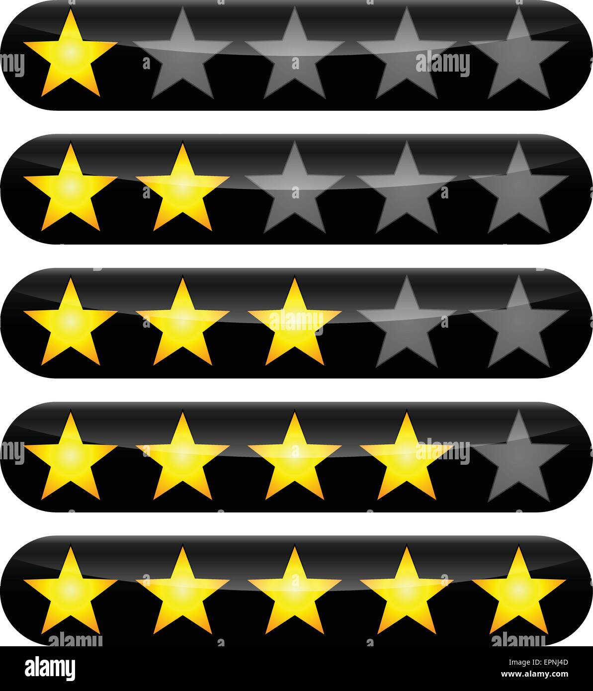 Abbildung der rating-Sterne Symbole Design Sets Stock Vektor