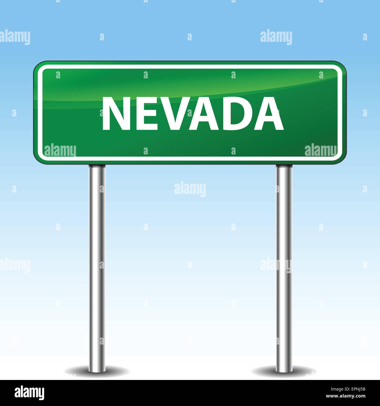 Abbildung von Nevada grün Metall Schild Stock Vektor