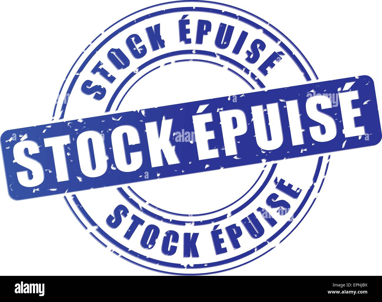 französischer Übersetzung von ausverkauft blaues Design Stempel Stock Vektor