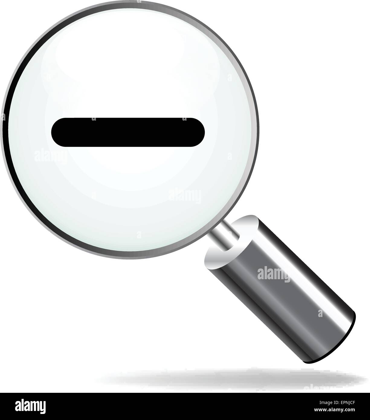 Abbildung der Lupe Zoom Moins Symbol auf weißem Hintergrund Stock Vektor