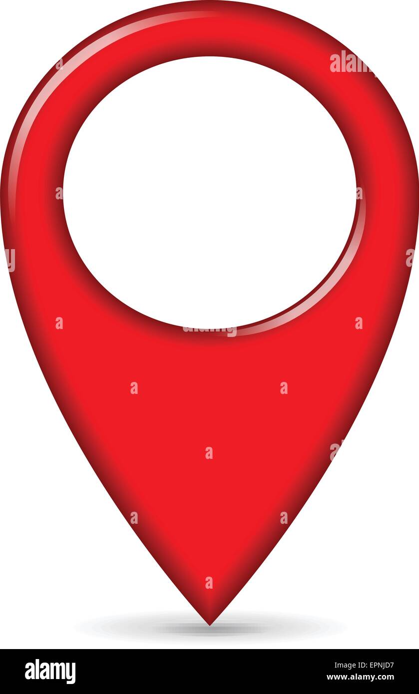 Illustration des roten Gps-Zeiger-Design-Ikone Stock Vektor