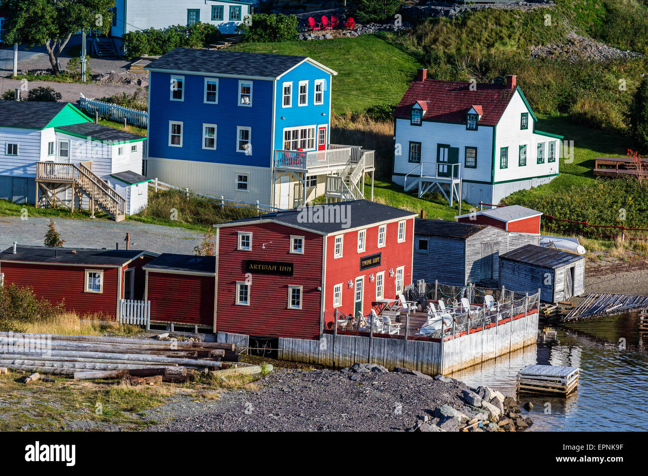 Die farbenfrohen Fischerdorfes von Trinity, Neufundland, Kanada. Stockfoto