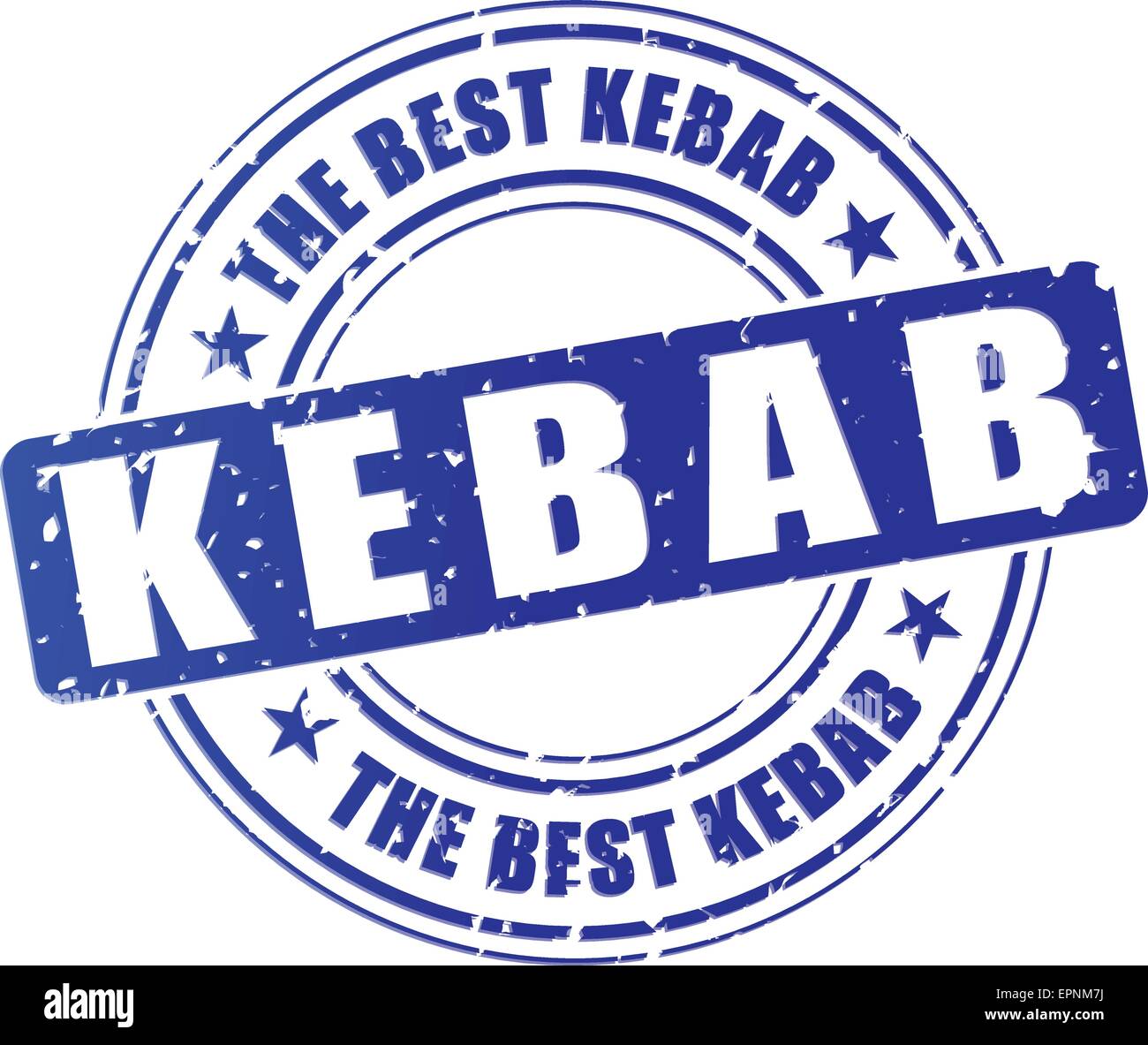 Illustration der Kebab blauer Stempel Design-Ikone Stock Vektor
