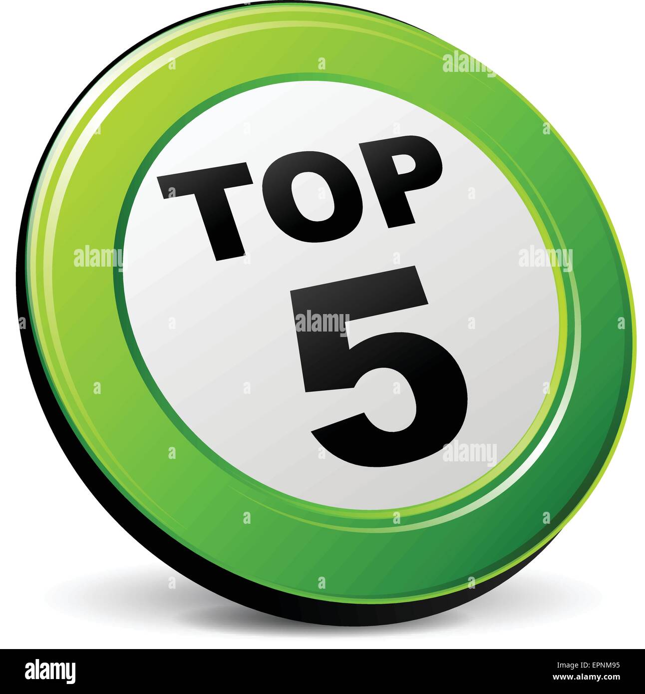 Darstellung der Top-Ten 3d grünes Symbol Stock Vektor