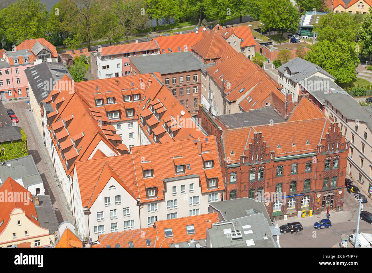 Blick vom Turm der Kirche St Mary, Stralsund, Mecklenburg-West Pomerania, Deutschland Stockfoto