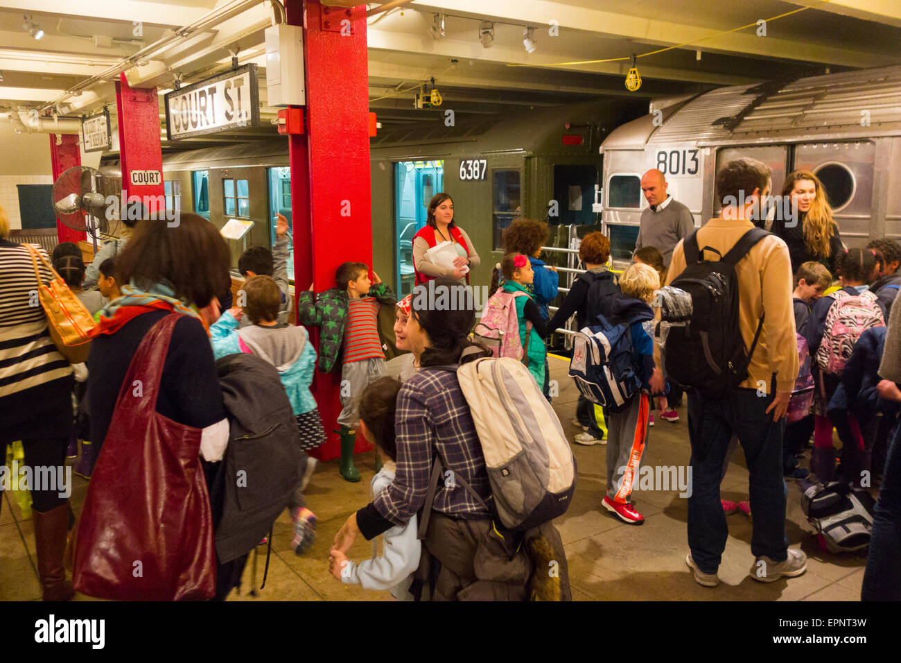 New York City Transit Museum in der Innenstadt von Brooklyn NYC Stockfoto