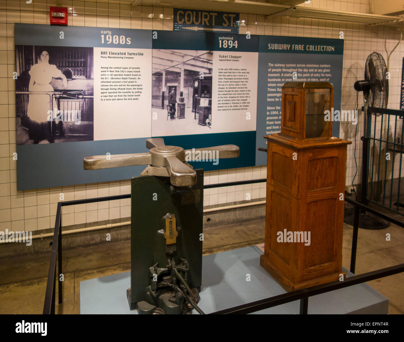 New York City Transit Museum in der Innenstadt von Brooklyn NYC Stockfoto
