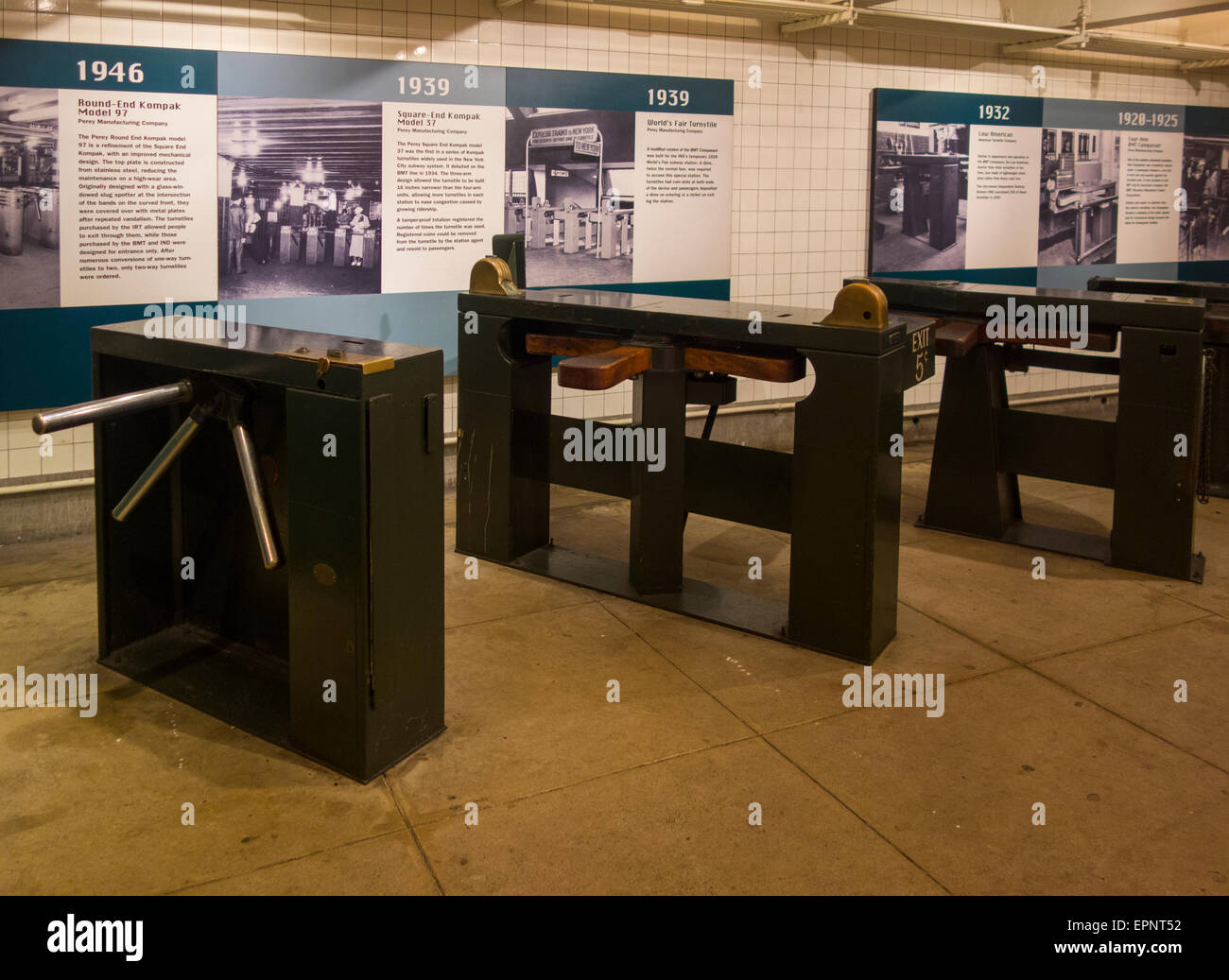 New York City Transit Museum in der Innenstadt von Brooklyn NYC Stockfoto