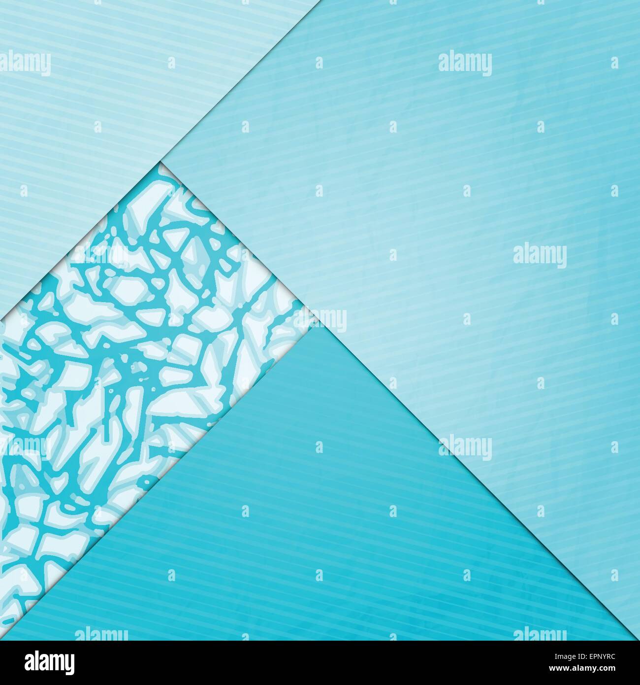 Mode-Hintergrund mit blauem Papierseiten und abstrakte, gebrochene Eis Ornament. Vektor-Material-design Stock Vektor