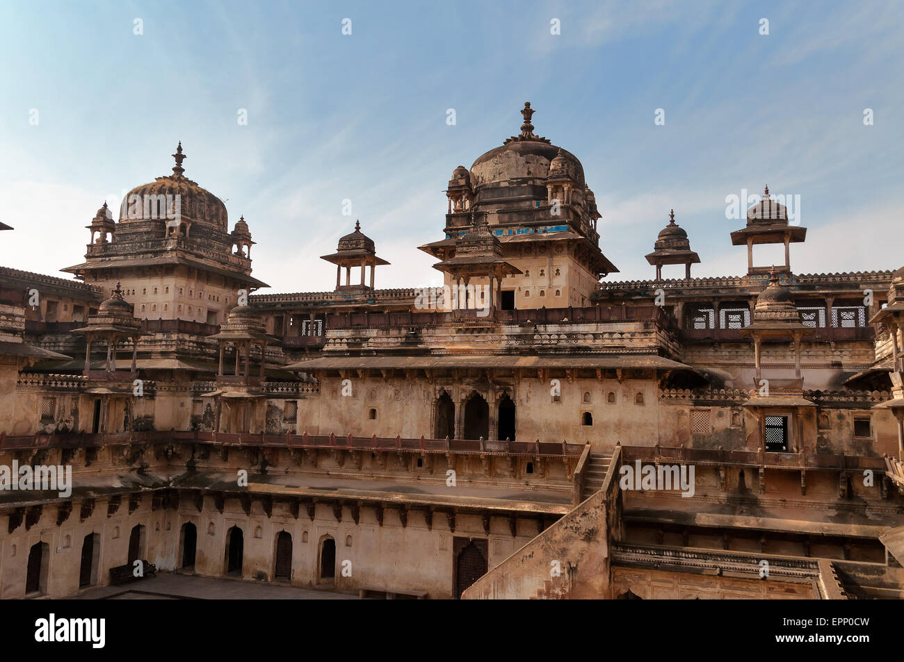 Jahangir Mahal oder Orchha Palace ist Zitadelle und Garnison befindet sich in Orchha. Madhya Pradesh. Indien Stockfoto