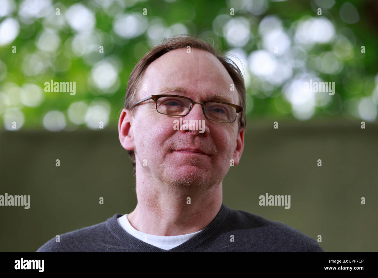 Gerry Hassan Edinburgh International Book Festival 2014 Fotos in Charlotte Square Gardens. Edinburgh. Pako Mera 13/08/2014 Stockfoto