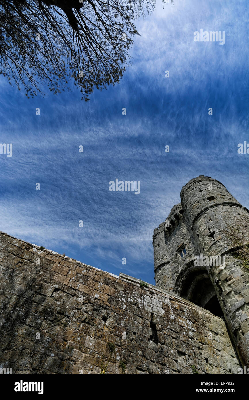 Carisbrooke Castle ist eine historische Motte und Bailey Burg befindet sich in Carisbrooke, Isle Of Wight, wo Charles war ich eingesperrt. Stockfoto