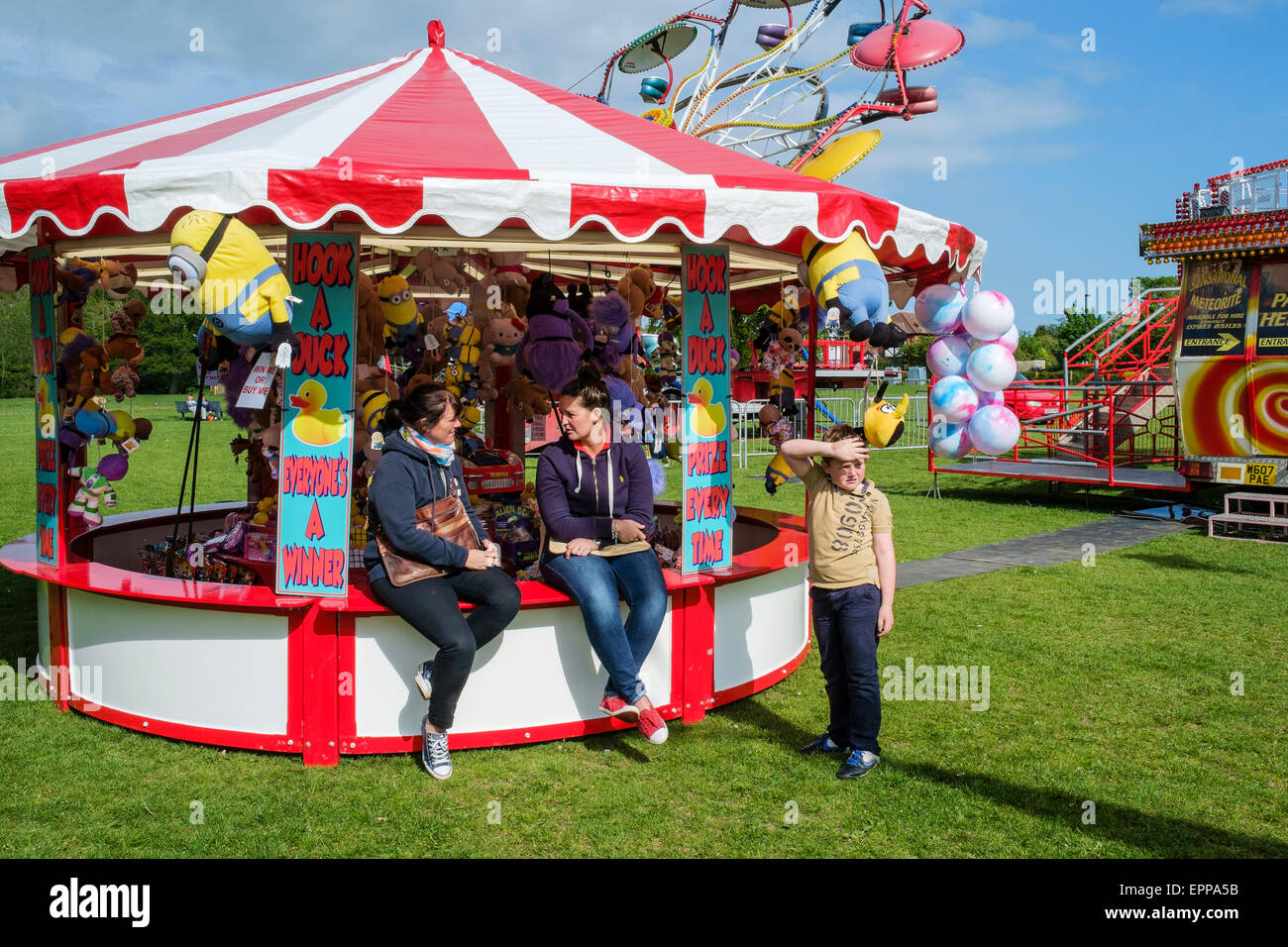 Ein "Haken eine Ente" stall auf einem Rummelplatz mit keine Gönner (Southampton, England) Stockfoto