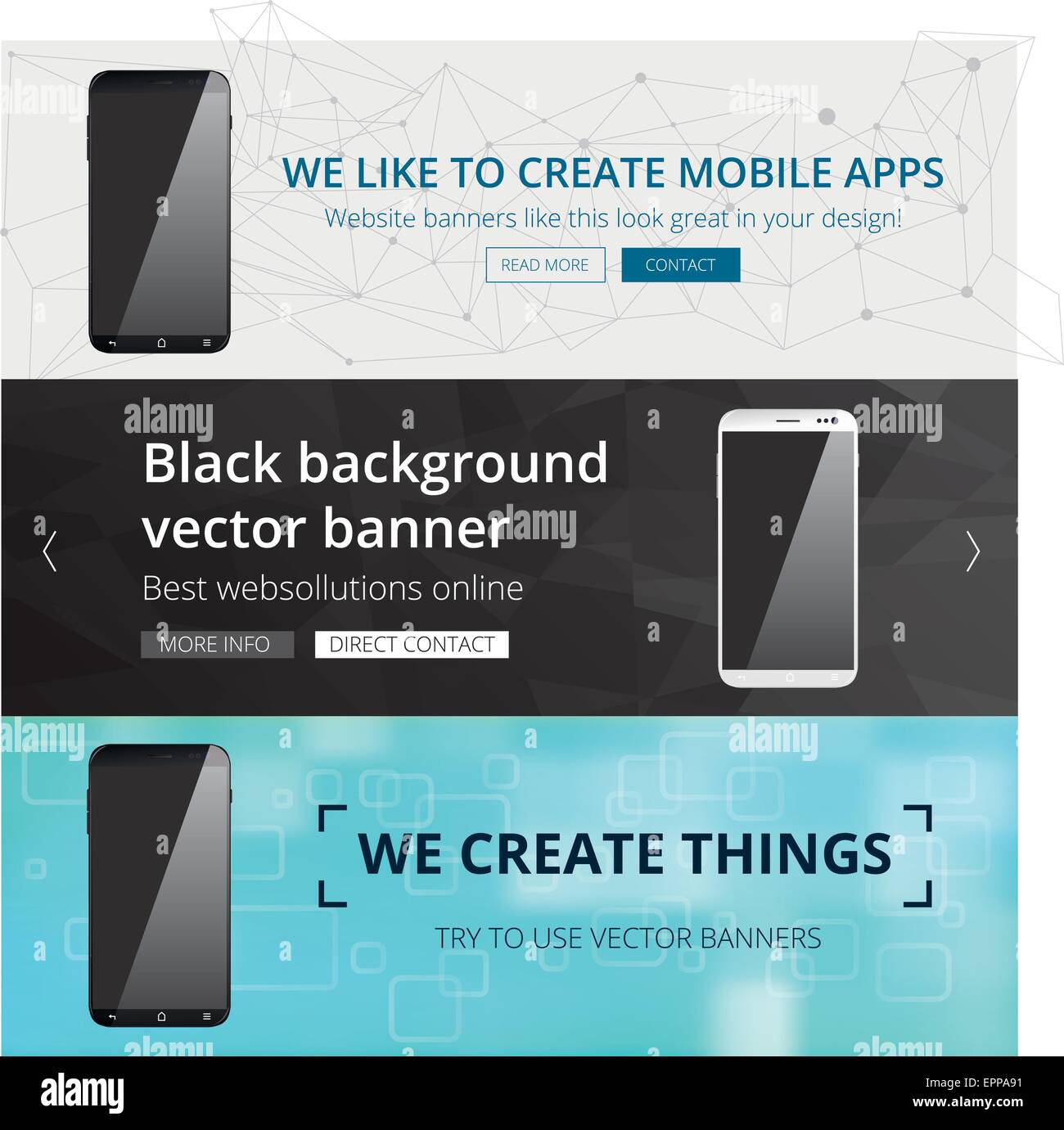 Vektor-Smartphone-Website-Banner-set Stock Vektor
