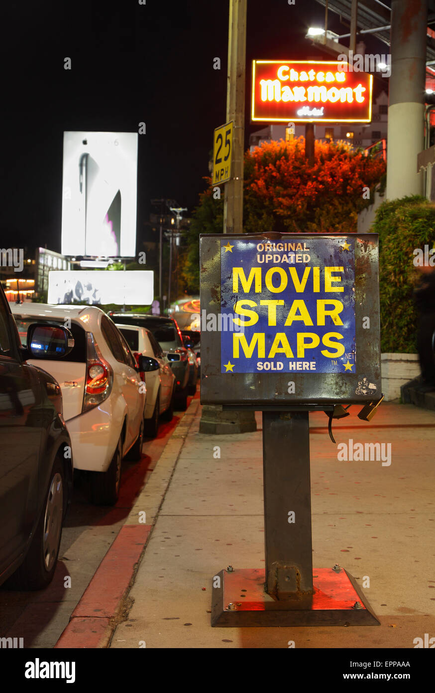 Automaten verkaufen Karten von Filmstars Häuser, Hollywood, Los Angeles, Kalifornien, USA Stockfoto