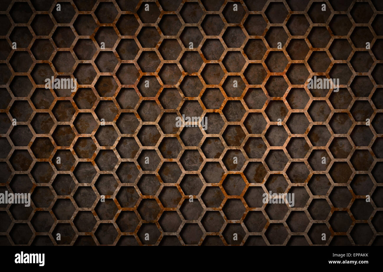 Rostige Sechseck-Muster Rost Textur Hintergrund Stockfoto