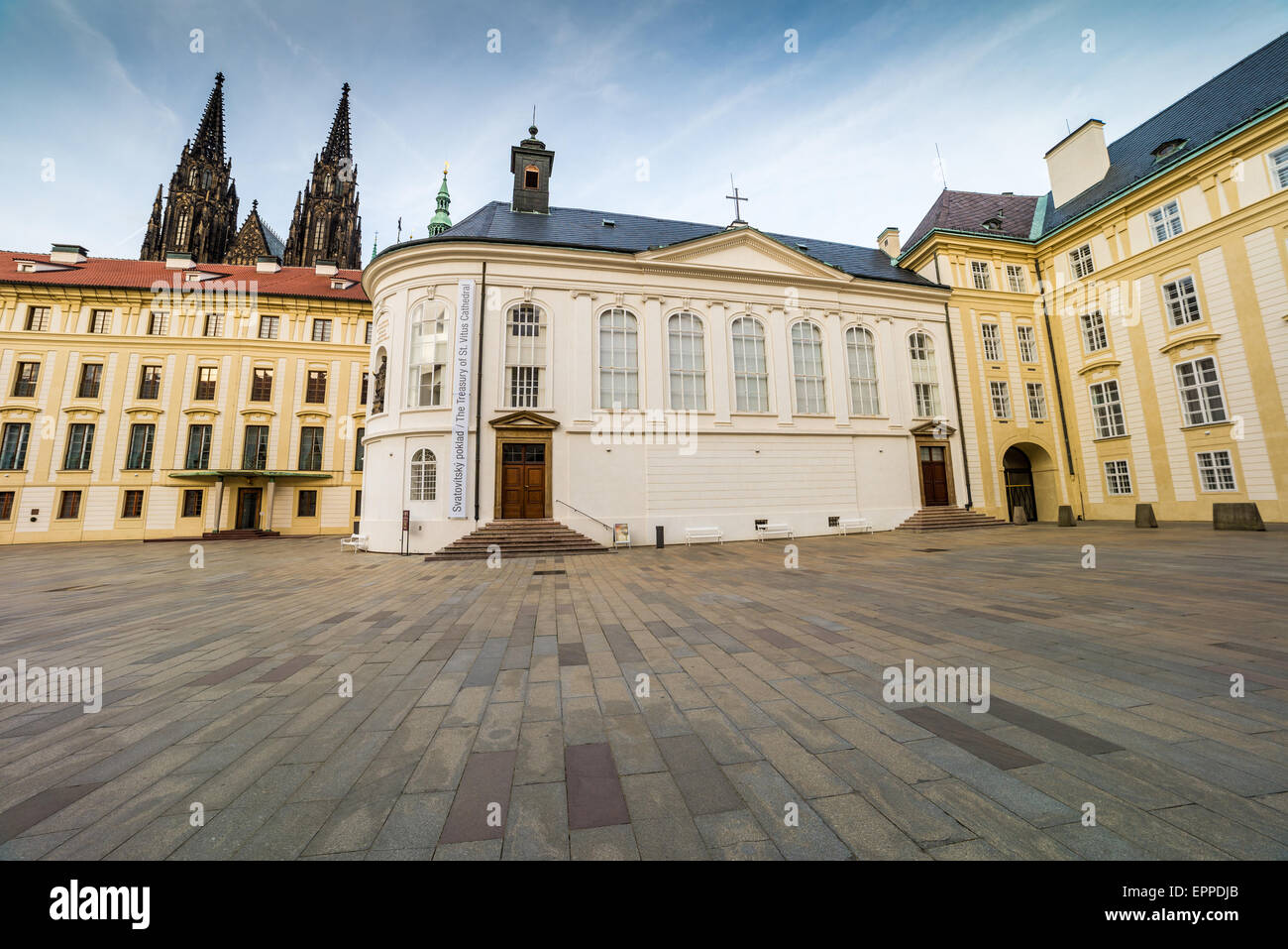 Innenhof im neuen königlichen Palast, Prager Burg, Hradschin quadratische Burgviertel Hradschin, Prag, Tschechische Republik, Europa Stockfoto