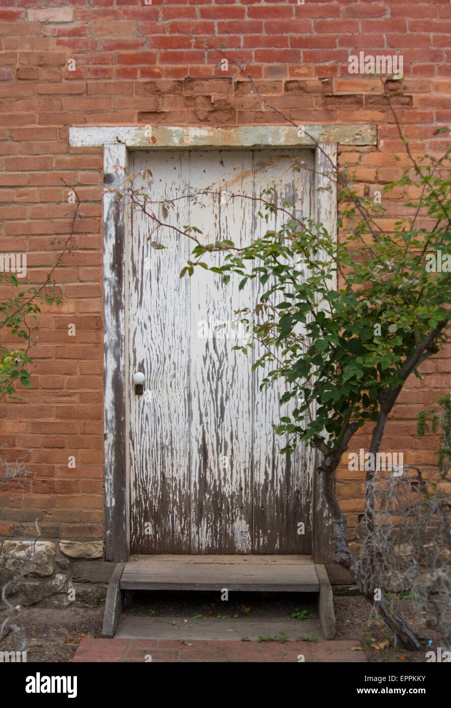 Tür in die Vergangenheit. Monterey die erste Ziegelhaus. Stockfoto