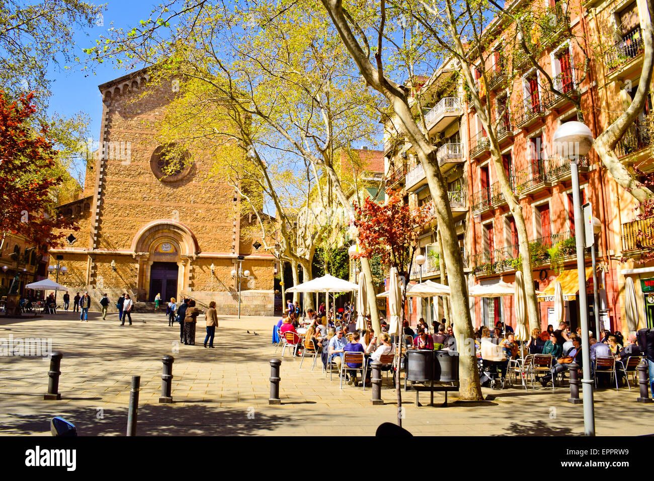 Plaça De La Virreina. Gracia Viertel. Barcelona, Katalonien, Spanien. Stockfoto