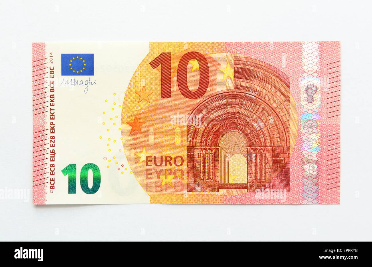 Hinweis 10 Eurowährung. Stockfoto