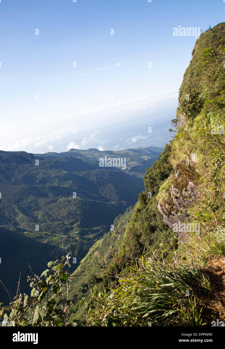 Weltweit Ende Klippe am Horton Plains Nationalpark, Sri Lanka, Asien Stockfoto