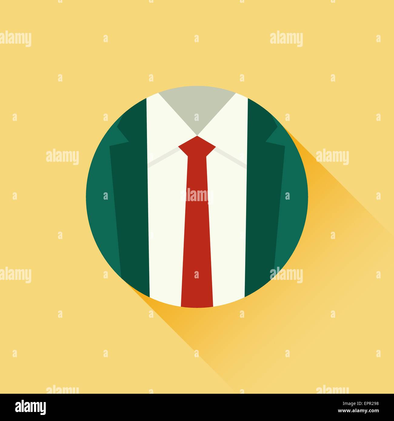 Vektor-Illustration von Anzug und roter Krawatte. Formellen Anzug. Männliche Kleidung Anzug. Business-Konzept. Flache Design-Stil Stock Vektor