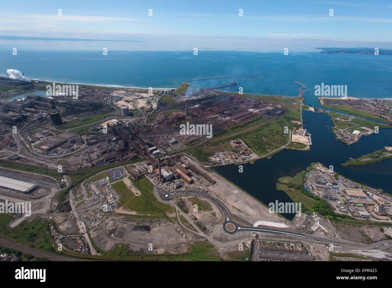 Antenne, Port Talbot Stahlwerke Corus Stockfoto