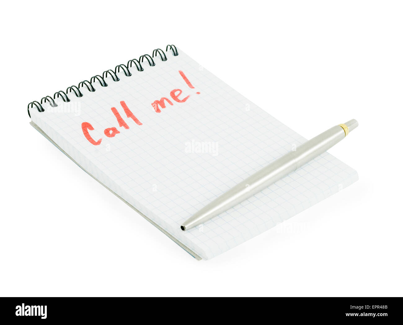 gefütterte Spiralheft isoliert auf weiss Stockfoto