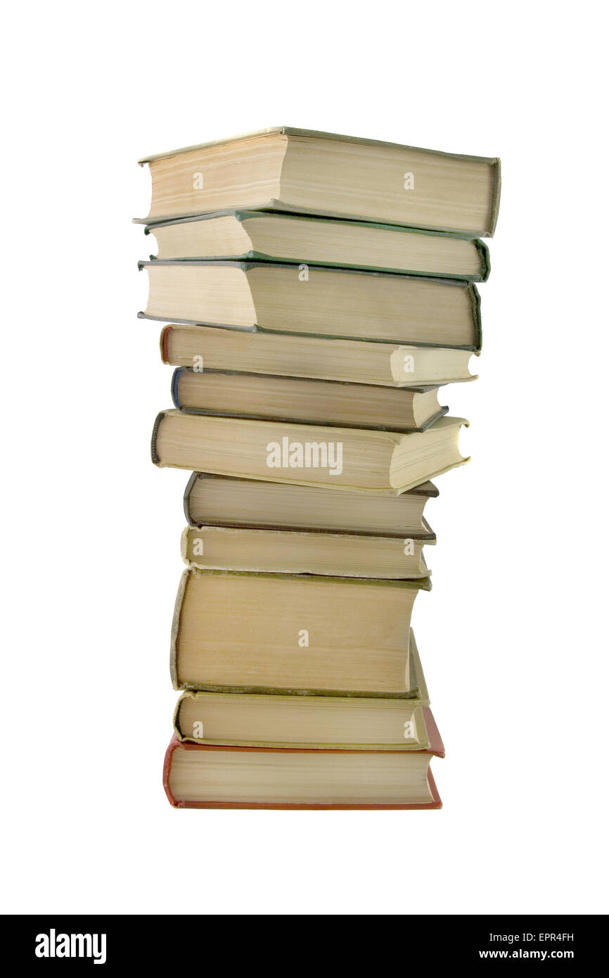Stapel Bücher isoliert Stockfoto