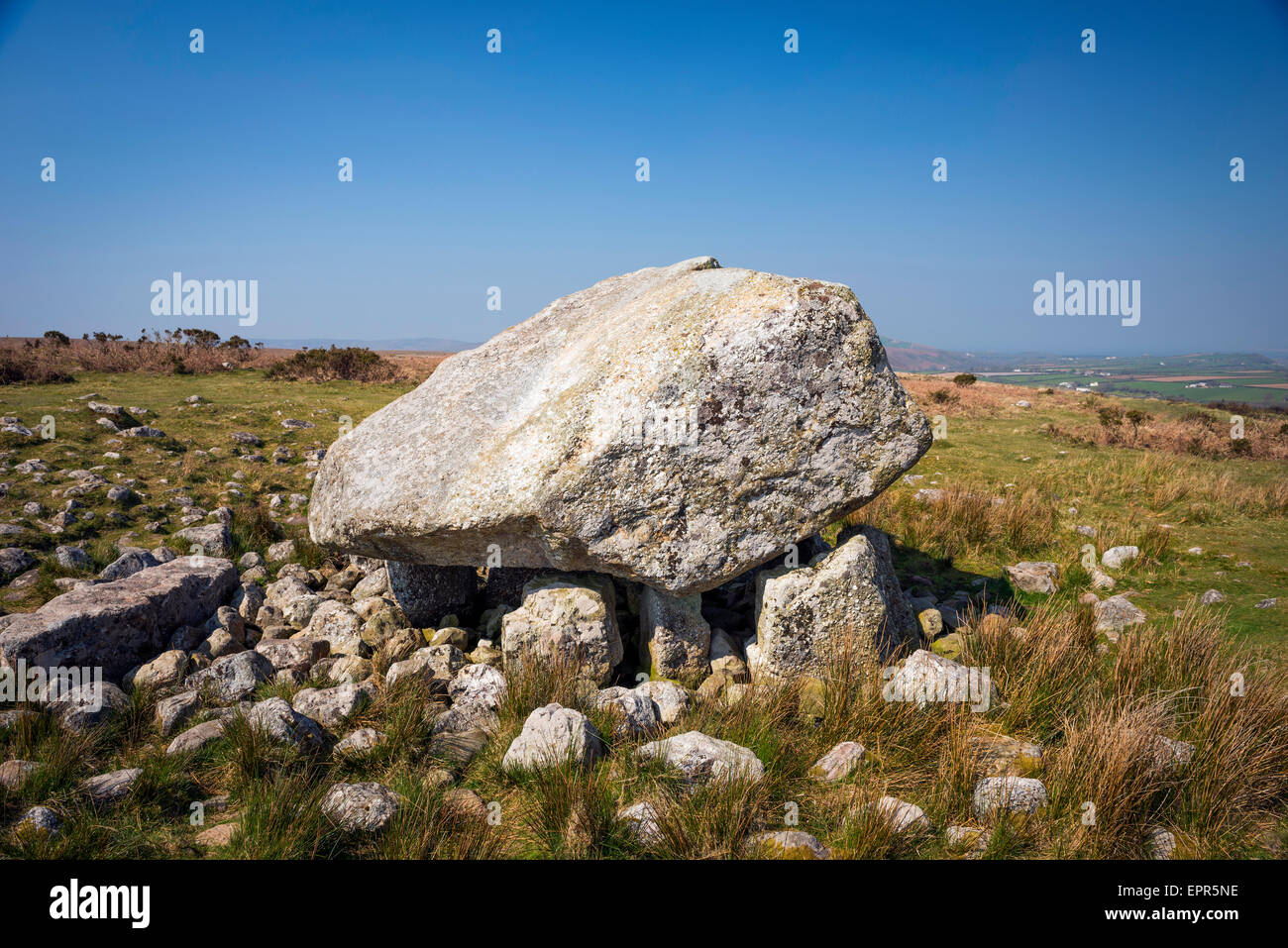 Neolithische Grabkammer Maen Ceti (Arthurs Stone) auf der Gower-Halbinsel, Süd-Wales Stockfoto