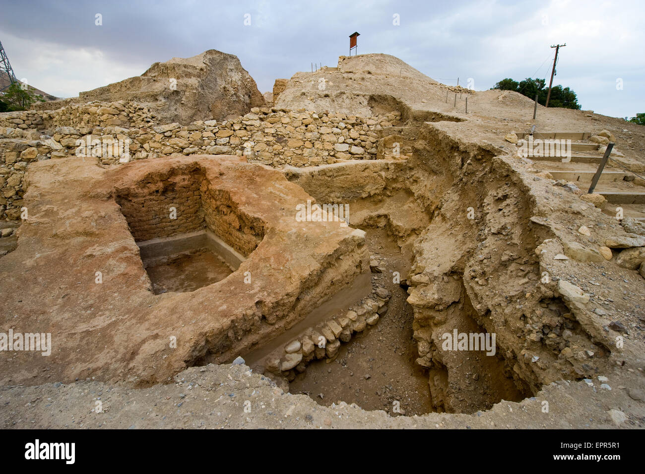 Alte Ruinen in Tell es-Sultan besser bekannt als die älteste Stadt der Welt Jericho Stockfoto