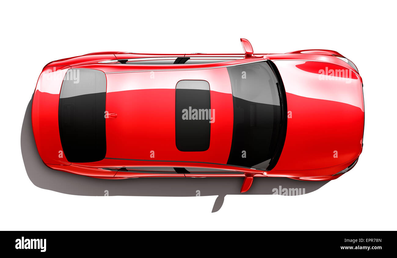 Rote Luxus-Auto - oberen Winkel Stockfoto