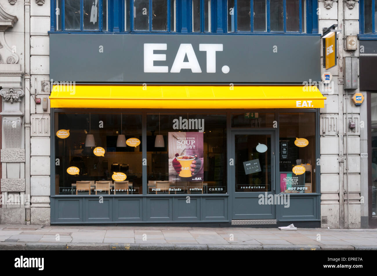 Zweig der Eat-Sandwich-Shop in der Fleet Street, London. Stockfoto
