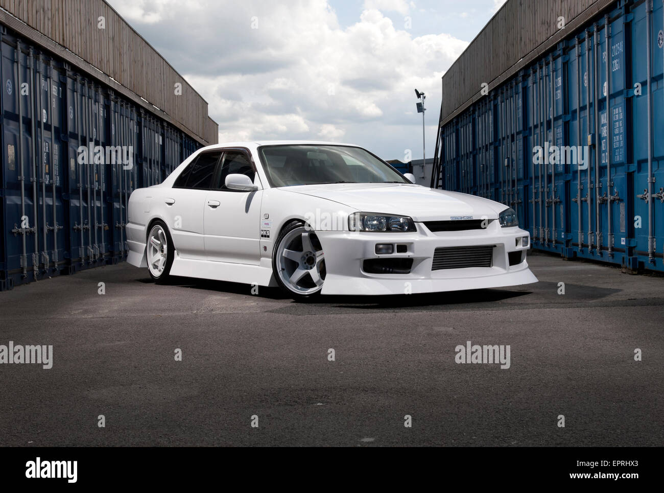 Modifizierter Nissan R34 Skyline-Performance-Auto Stockfoto